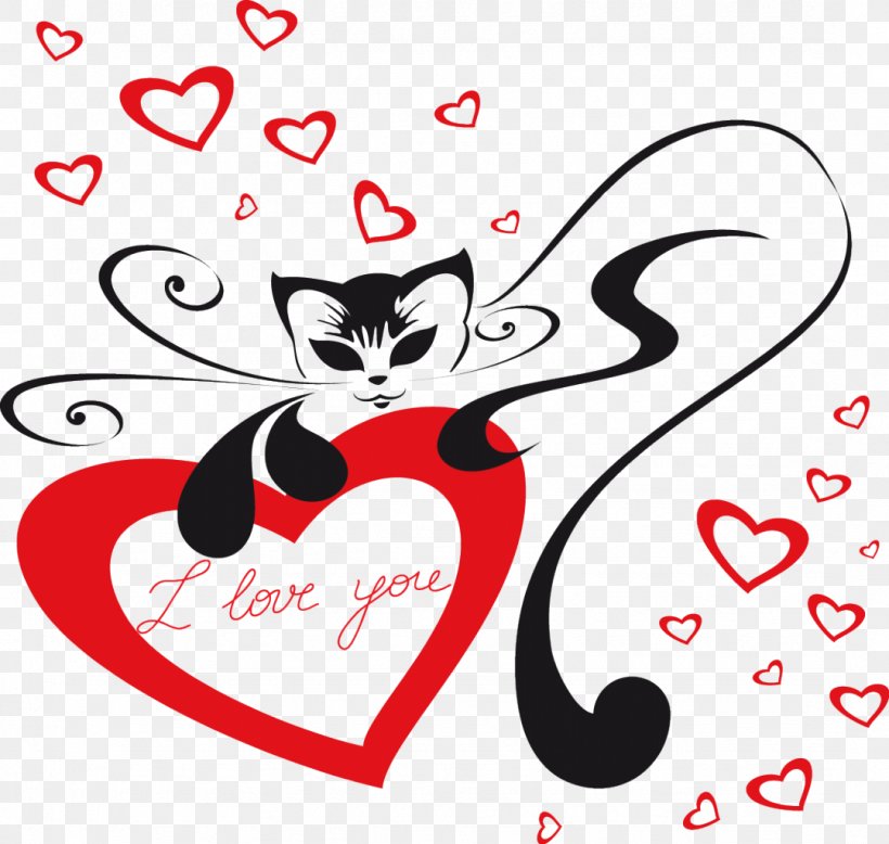 Cat Kitten Love, PNG, 1079x1024px, Watercolor, Cartoon, Flower, Frame, Heart Download Free