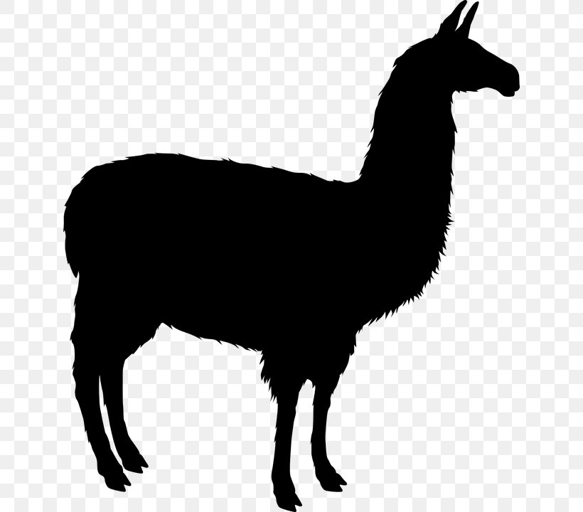 Llama Alpaca Silhouette Clip Art, PNG, 642x720px, Llama, Alpaca, Animation, Art, Black And White Download Free