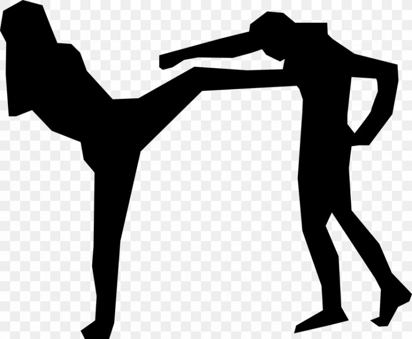 Muay Thai Kickboxing Martial Arts Karate Clip Art, PNG, 874x720px, Muay Thai, Arm, Black And White, Boxing, Hand Download Free