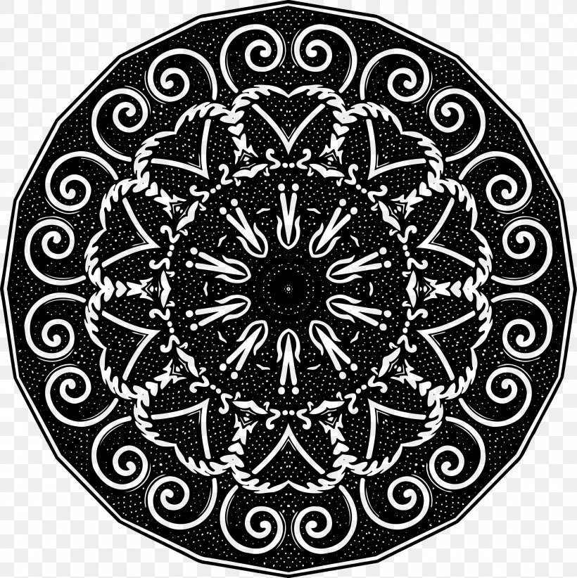 Mandala Paint.net, PNG, 2394x2400px, Mandala, Black And White, Data, Data Compression, Map Download Free