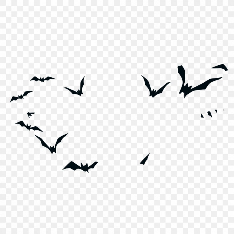 Bird Halloween Silhouette, PNG, 1000x1000px, Bird, Beak, Black, Black And White, Ducks Geese And Swans Download Free
