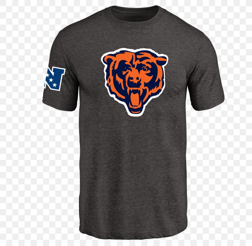 Chicago Bears T-shirt NFL Majestic Athletic Clothing, PNG, 800x800px, Chicago Bears, Active Shirt, Black, Brand, Clothing Download Free