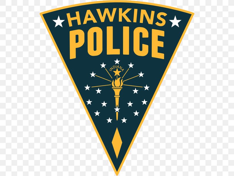 Embroidered Patch T-shirt Hawkins Police Officer, PNG, 544x616px, Embroidered Patch, Area, Badge, Banner, Brand Download Free