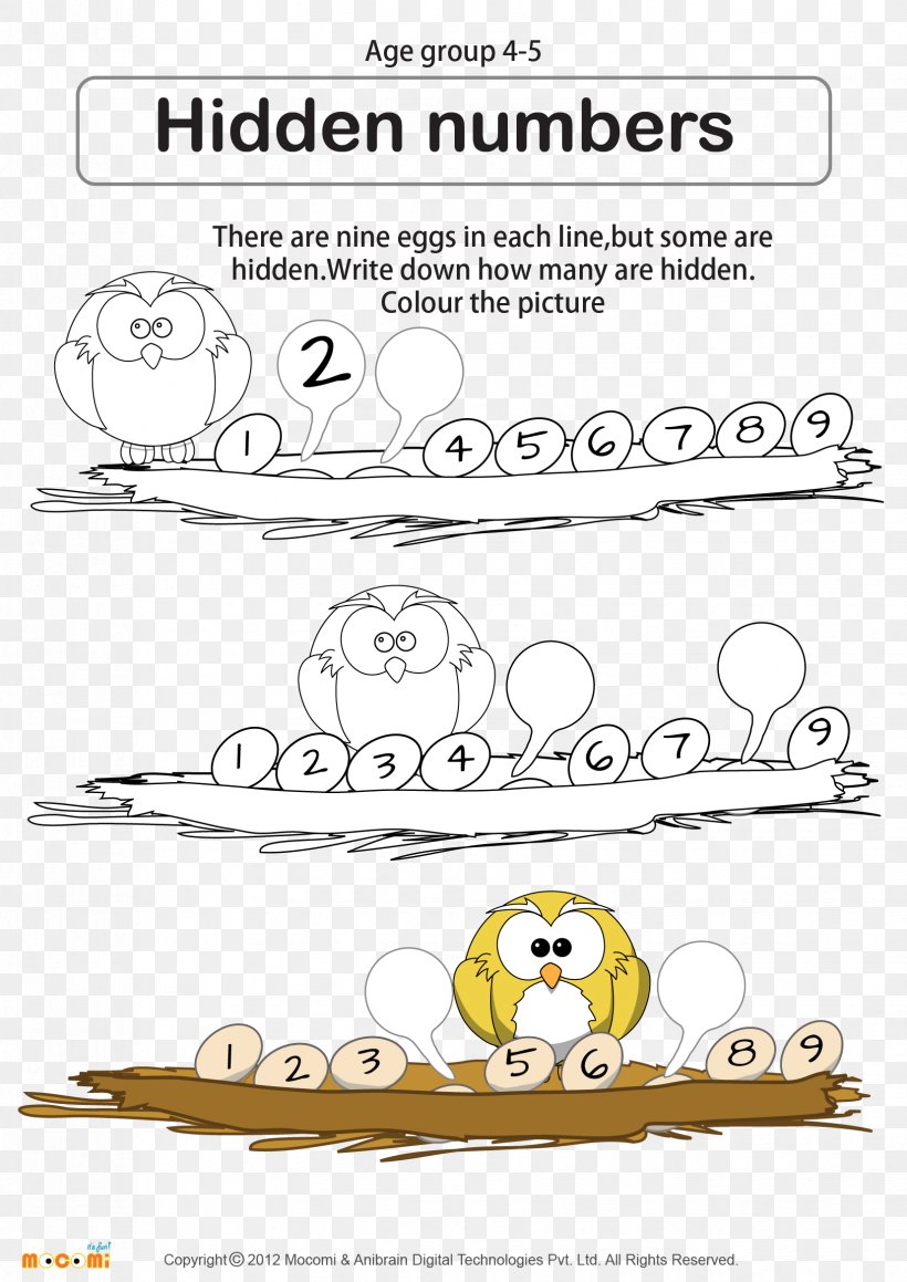 Paper Mathematics Worksheet Pre-school Number, PNG, 1654x2339px, Paper, Addition, Area, Art, Beak Download Free