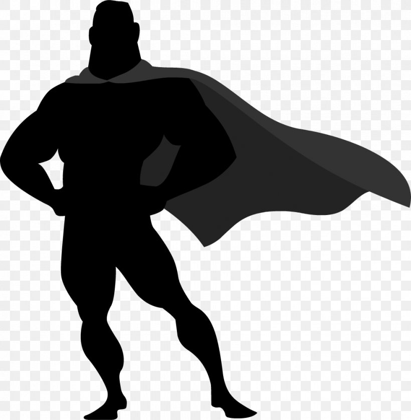 Superman Silhouette Superhero Angular, PNG, 978x1000px, Superman, Angular, Arm, Black, Black And White Download Free