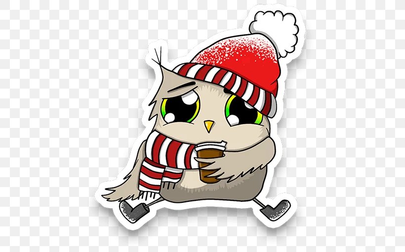 Eurasian Eagle-owl Sticker Telegram Clip Art, PNG, 512x512px, Owl, Character, Christmas, Coffee, Eurasian Eagleowl Download Free