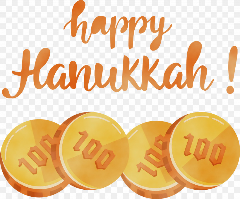 Font Yellow Meter, PNG, 3000x2492px, Hanukkah, Happy Hanukkah, Meter, Paint, Watercolor Download Free