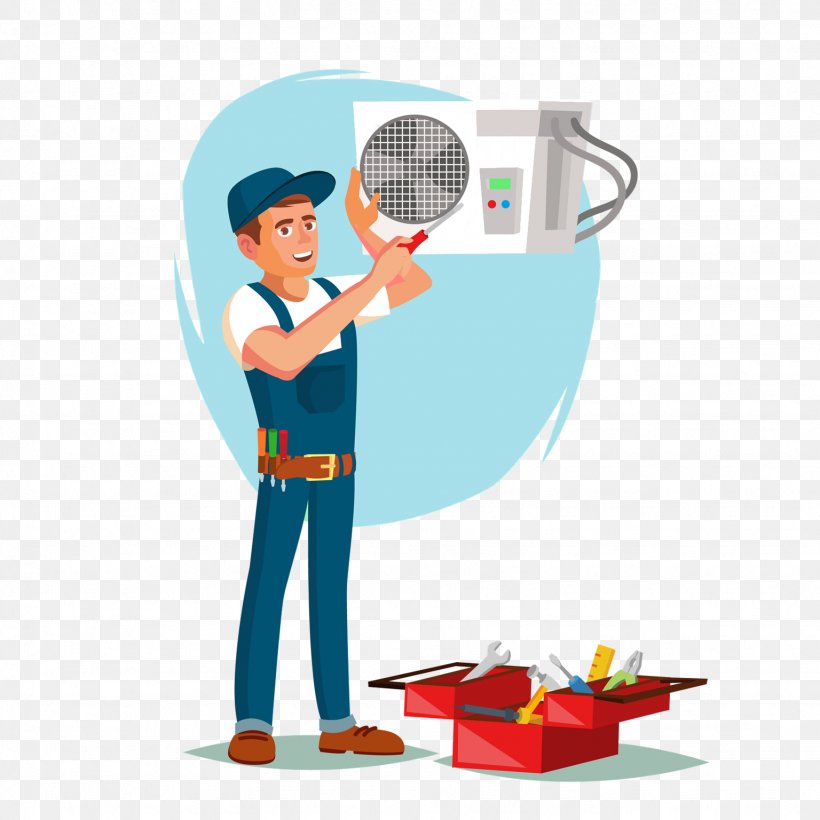 Vector Graphics Air Conditioning Royalty-free HVAC Clip Art, PNG, 1536x1536px, Air Conditioning, Cartoon, Home Repair, Human Behavior, Hvac Download Free