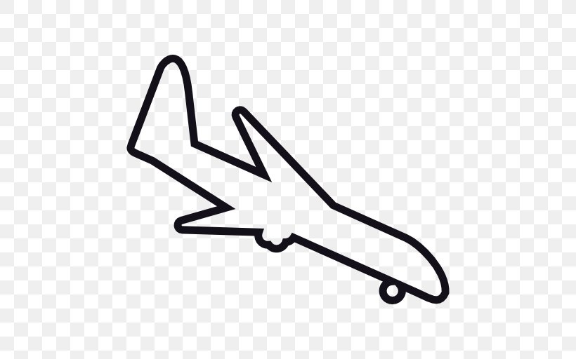 Airplane Aircraft Symbol, PNG, 512x512px, Airplane, Aircraft, Area, Black And White, Drawing Download Free