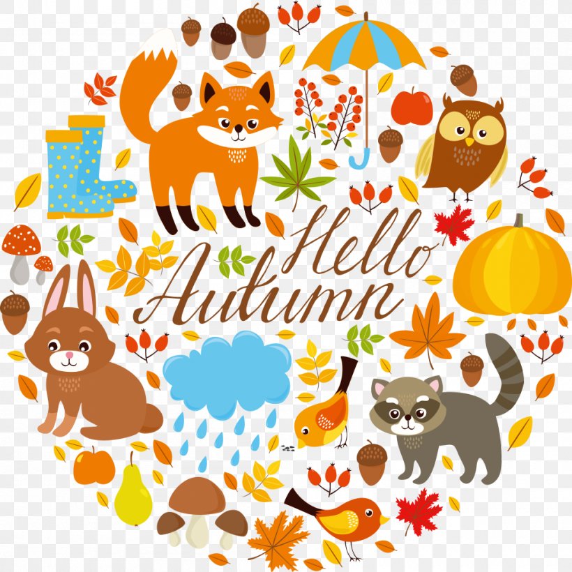 Autumn Leaves Euclidean Vector, PNG, 1000x1000px, Autumn Leaves, Animal, Area, Artwork, Autumn Download Free