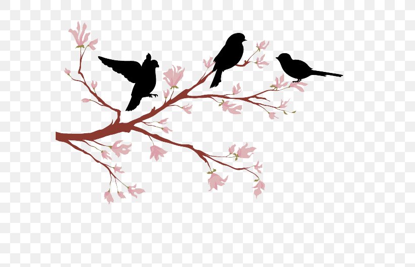 Lovebird Branch Silhouette, PNG, 600x527px, Bird, Acrylic Paint, Beak, Birdcage, Branch Download Free