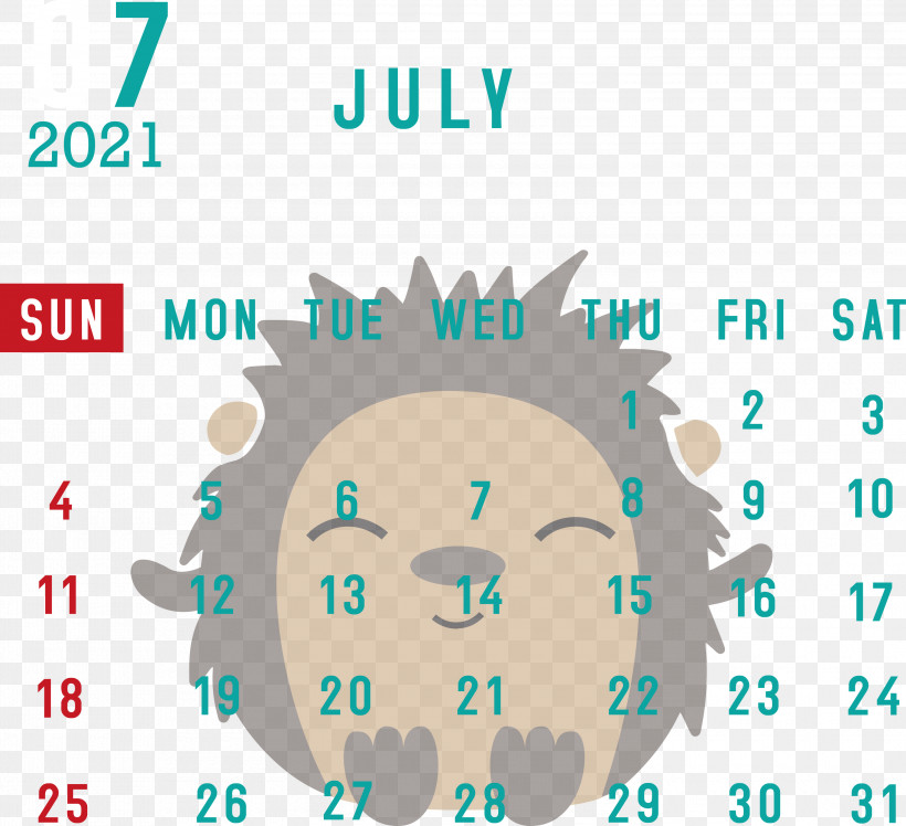 July 2021 Calendar July Calendar 2021 Calendar, PNG, 3000x2740px, 2021 Calendar, July Calendar, Aqua M, Cartoon, Diagram Download Free