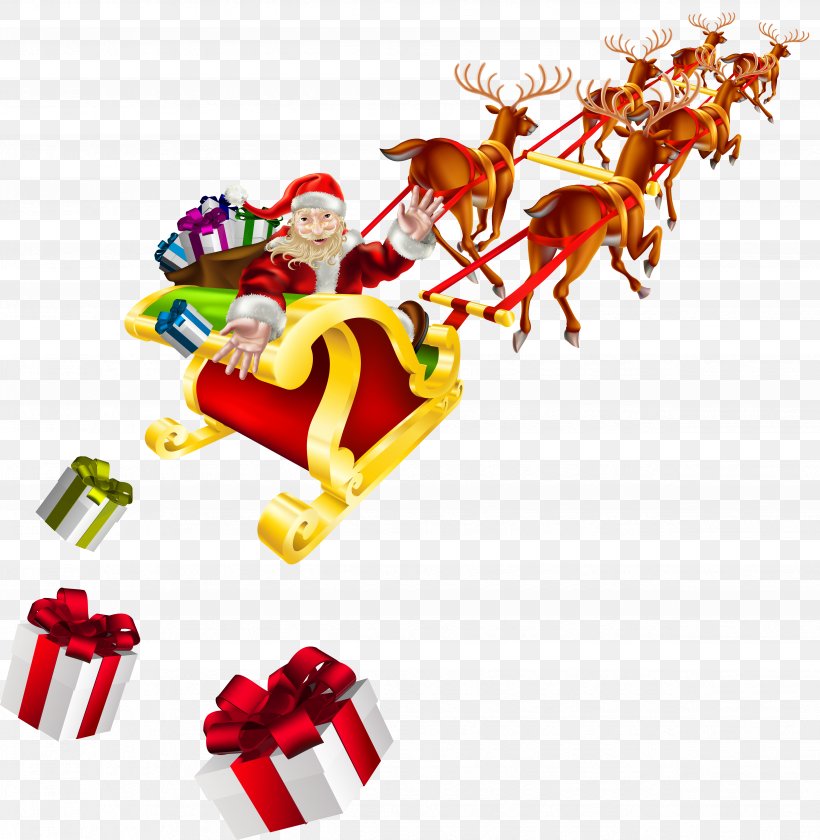 Santa Claus Christmas Sled Clip Art, PNG, 4946x5072px, Santa Claus, Art, Christmas, Christmas Decoration, Christmas Gift Download Free
