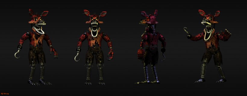 nightmare foxy from fnaf game 3D model 3D printable