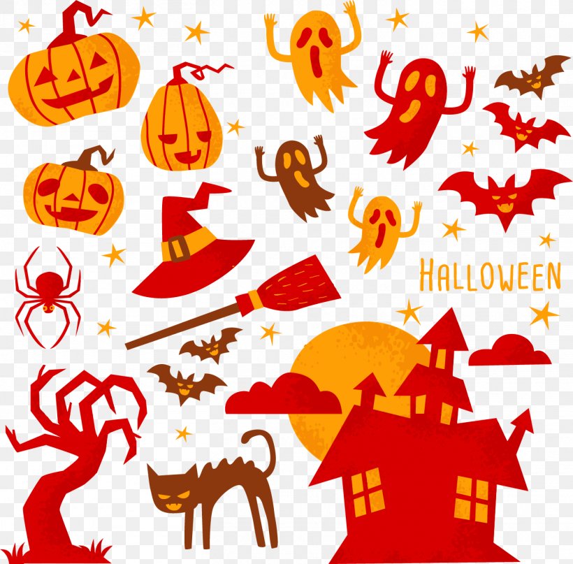 Halloween Design Elements, PNG, 1410x1388px, Halloween, Area, Art, Artwork, Clip Art Download Free