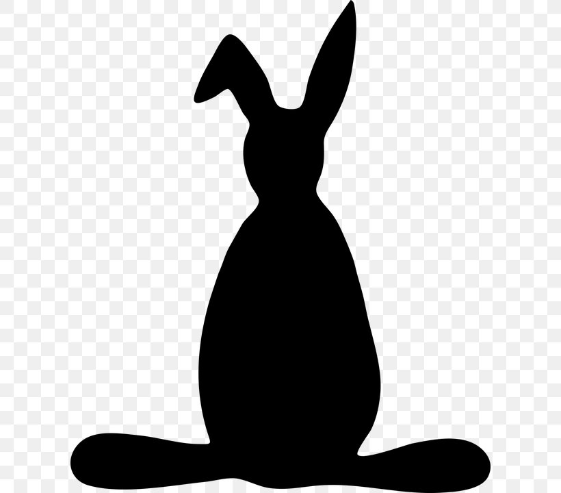 Domestic Rabbit Easter Bunny Hare Clip Art, PNG, 614x720px, Domestic Rabbit, Animal, Black, Black And White, Easter Download Free