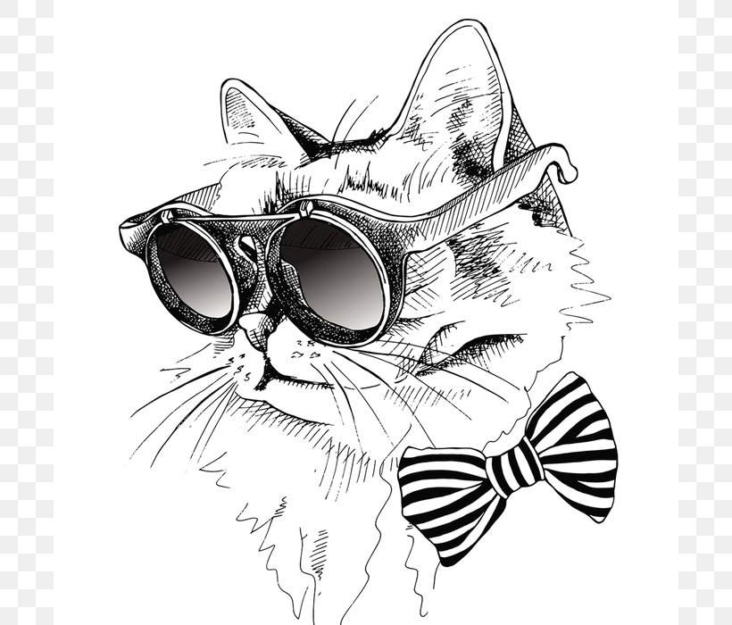Stock Photography T-shirt Illustration Cat, PNG, 700x700px, Photography, Automotive Design, Big Cats, Black And White, Bone Download Free