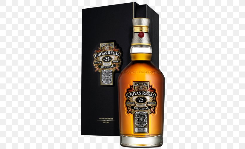 Chivas Regal Scotch Whisky Blended Whiskey Single Malt Whisky, PNG, 500x500px, Chivas Regal, Alcoholic Beverage, Blended Whiskey, Bottle, Cd Guadalajara Download Free