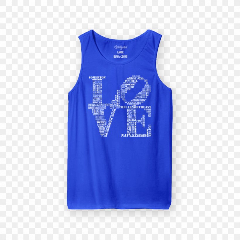 T-shirt Hoodie Clothing Sleeveless Shirt Gilets, PNG, 1000x1000px, Tshirt, Active Shirt, Active Tank, Blue, Clothing Download Free