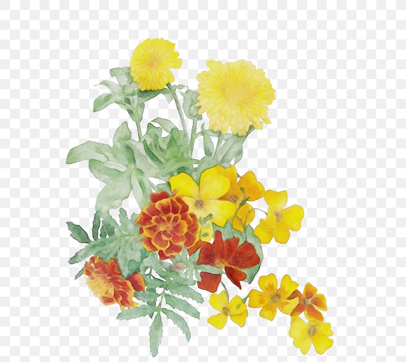 Artificial Flower, PNG, 600x732px, Watercolor, Artificial Flower, Bouquet, Cut Flowers, English Marigold Download Free