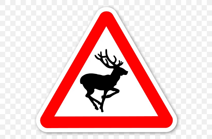 Traffic Sign Warning Sign Road Royalty-free, PNG, 600x536px, Traffic Sign, Animal, Antelope, Deer, Elk Download Free