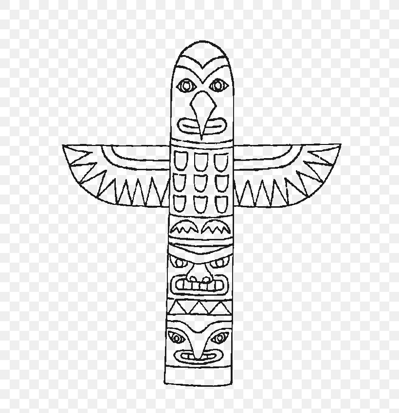 Totem Pole Coloring Book Indigenous Peoples Of The Americas Drawing ...