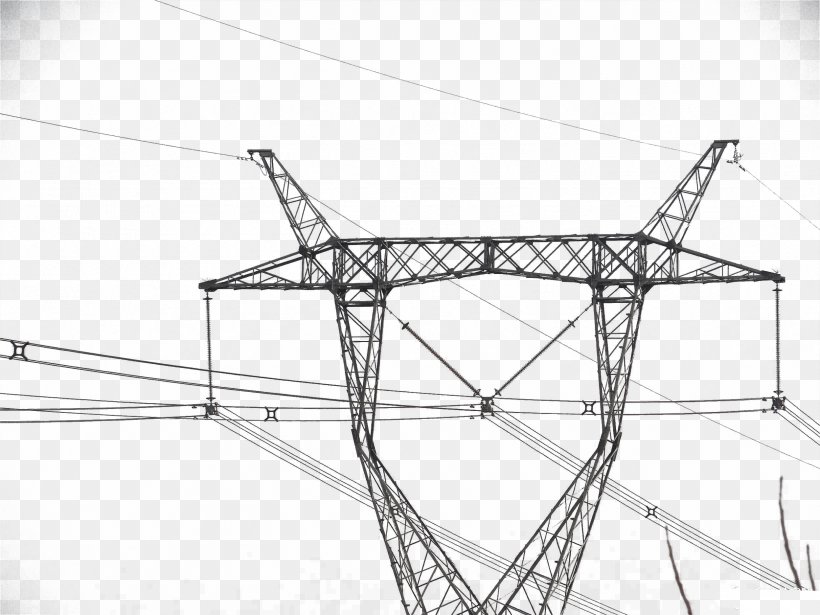 High Voltage Electric Power Distribution Overhead Power Line, PNG, 2496x1872px, High Voltage, Architecture, Area, Black And White, Digital Data Download Free