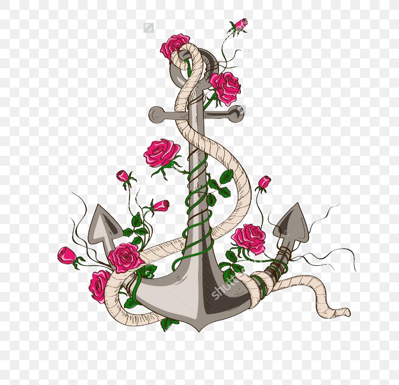 Rose Anchor Drawing Illustration, PNG, 804x791px, Rose, Anchor, Branch, Drawing, Flora Download Free