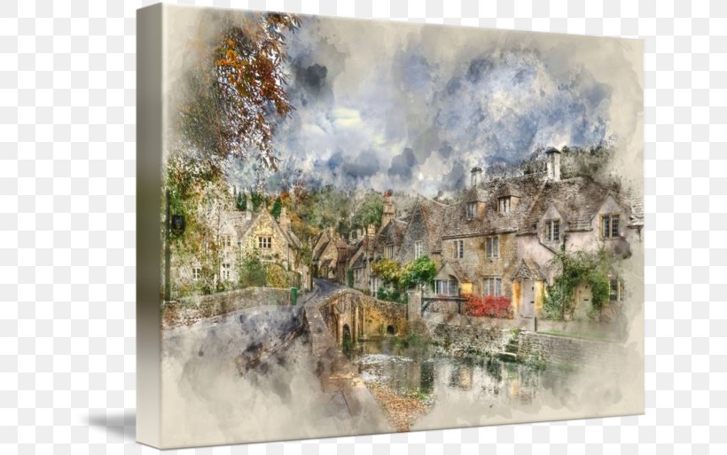 Watercolor Painting Landscape, PNG, 650x513px, Painting, Artwork, Landscape, Paint, Village Download Free