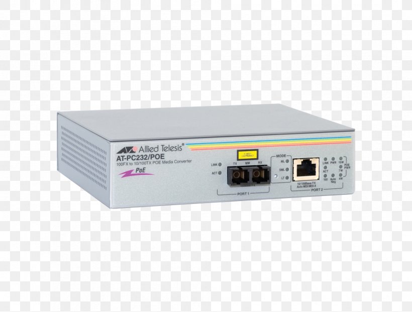 Wireless Access Points Optical Fiber Allied Telesis AT PC232/POE Fiber Media Converter Computer Network, PNG, 994x753px, Wireless Access Points, Allied Telesis, Bandwidth, Computer Network, Electronic Device Download Free