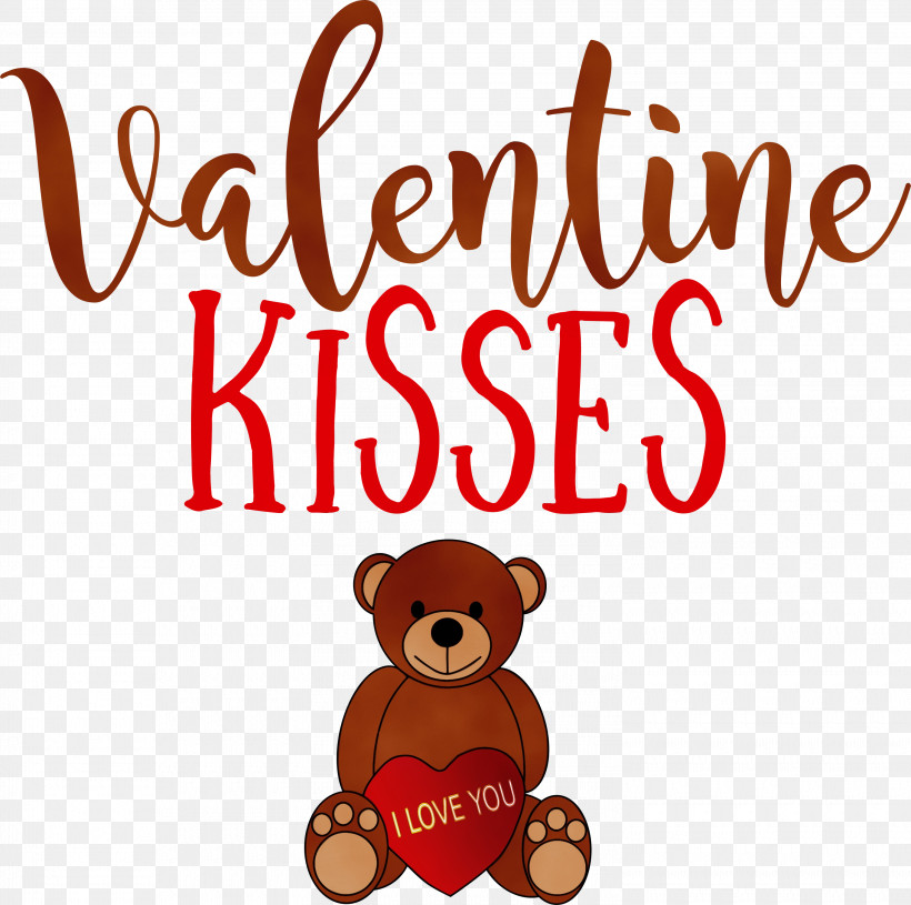 Teddy Bear, PNG, 3000x2983px, Valentine Kisses, Bears, Biology, Cartoon, Logo Download Free