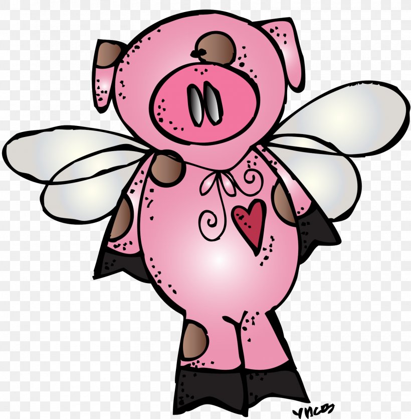 When Pigs Fly Clip Art, PNG, 1570x1600px, Watercolor, Cartoon, Flower, Frame, Heart Download Free