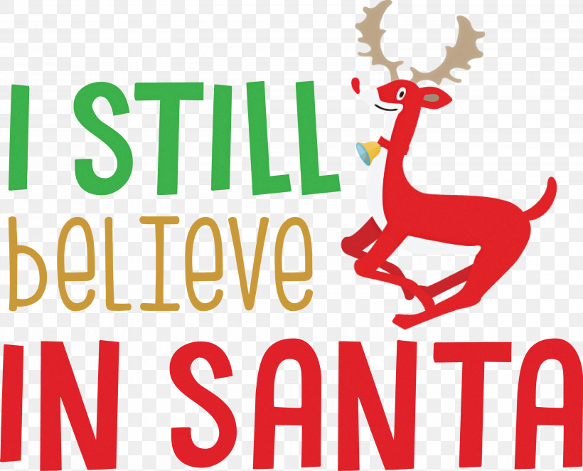 Believe In Santa Santa Christmas, PNG, 3000x2424px, Believe In Santa, Christmas, Deer, Line, Logo Download Free