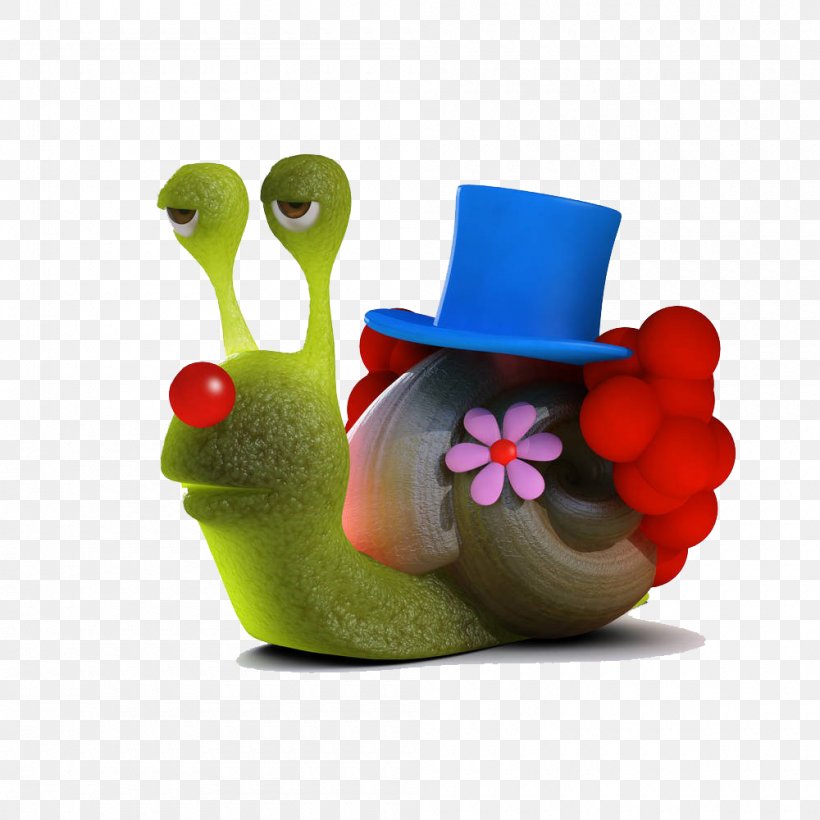 Snail Photography Clown Illustration, PNG, 1000x1000px, 3d Computer Graphics, Snail, Cartoon, Clown, Drawing Download Free