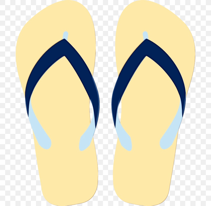 Footwear Flip-flops Yellow Slipper Shoe, PNG, 800x800px, Watercolor, Electric Blue, Flipflops, Footwear, Paint Download Free