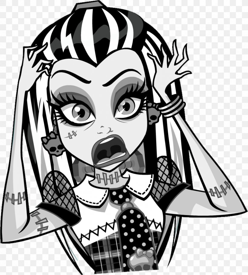 Frankie Stein Cleo DeNile Monster High Fan Art, PNG, 848x941px, Watercolor, Cartoon, Flower, Frame, Heart Download Free
