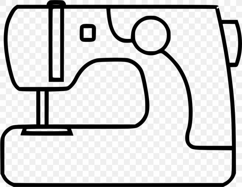 Sewing Machines Textile Clip Art, PNG, 981x760px, Sewing Machines, Area, Black, Black And White, Coloring Book Download Free