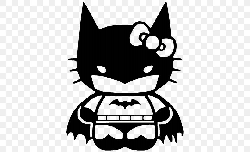 Batman Batgirl Hello Kitty Decal Robin, PNG, 500x500px, Batman, Art, Artwork, Batgirl, Black Download Free