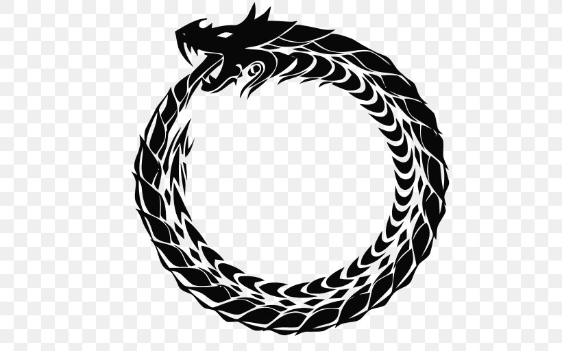 Ouroboros Clip Art Image Vector Graphics, PNG, 512x512px, Ouroboros, Blackandwhite, Fashion Accessory, Snakes, Symbol Download Free