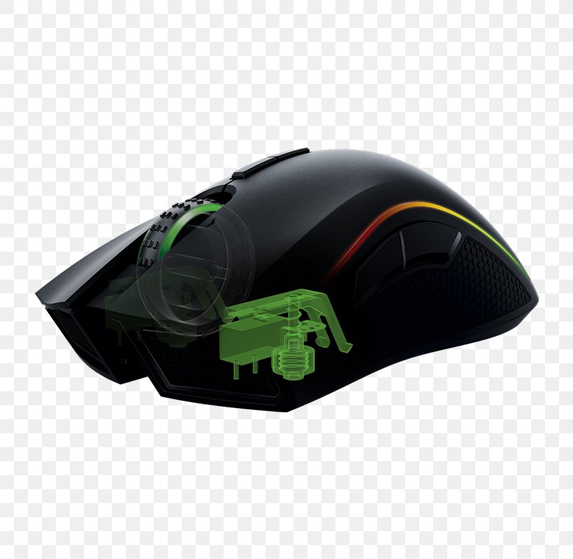 Computer Mouse Razer Mamba Wireless Razer Mamba Tournament Edition Razer Inc. Pelihiiri, PNG, 800x800px, Computer Mouse, Bicycle Helmet, Bicycles Equipment And Supplies, Computer Component, Dots Per Inch Download Free
