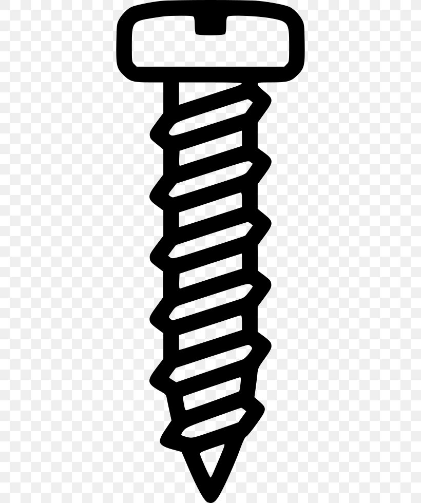 Screw Bolt Clip Art, PNG, 368x980px, Screw, Black And White, Bolt, Fastener, Nut Download Free
