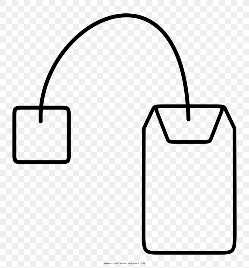 Tea Bag Coloring Book Drawing Clip Art, PNG, 1000x1076px, Tea, Area, Bag, Black, Black And White Download Free