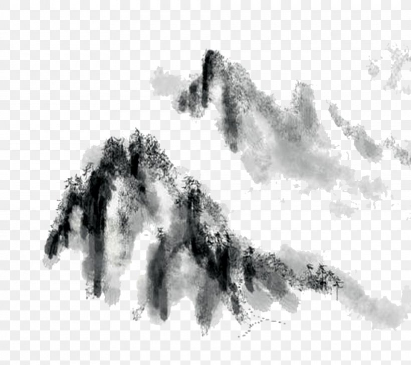 Ink Wash Painting Black And White Wallpaper, PNG, 960x854px, Ink Wash Painting, Art, Black, Black And White, Chinese Painting Download Free