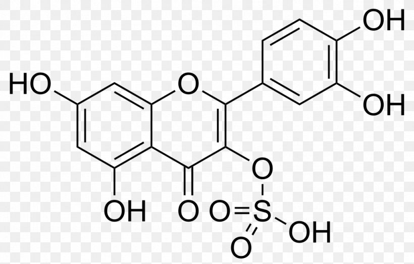 Quercetin 3-O-sulfate Flavonoid Morin, PNG, 1024x654px, Quercetin, Area, Black And White, Brand, Diagram Download Free