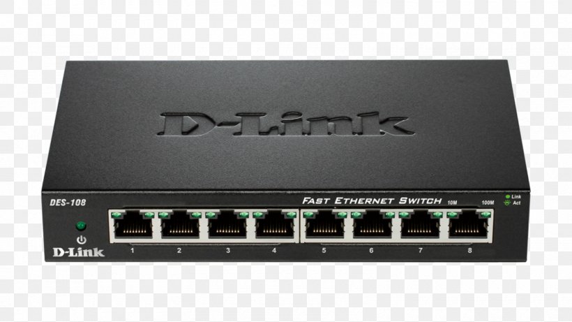 D-Link Gigabit Ethernet Network Switch Fast Ethernet, PNG, 1600x900px, Dlink, Audio Receiver, Brand, Computer, Computer Network Download Free