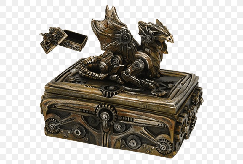 Steampunk Science Fiction Fantasy Container Dragon, PNG, 555x555px, Steampunk, Antique, Box, Bronze, Carving Download Free