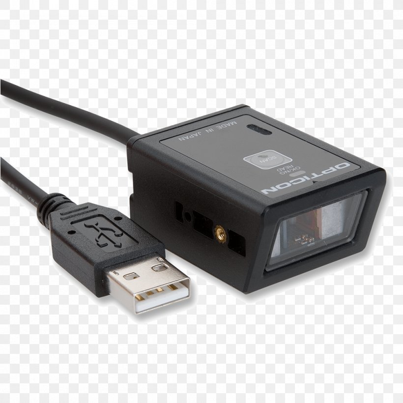 Adapter Barcode Scanners Opticon 11614 Image Scanner USB, PNG, 1000x1000px, Adapter, Barcode, Barcode Scanner, Barcode Scanners, Cable Download Free