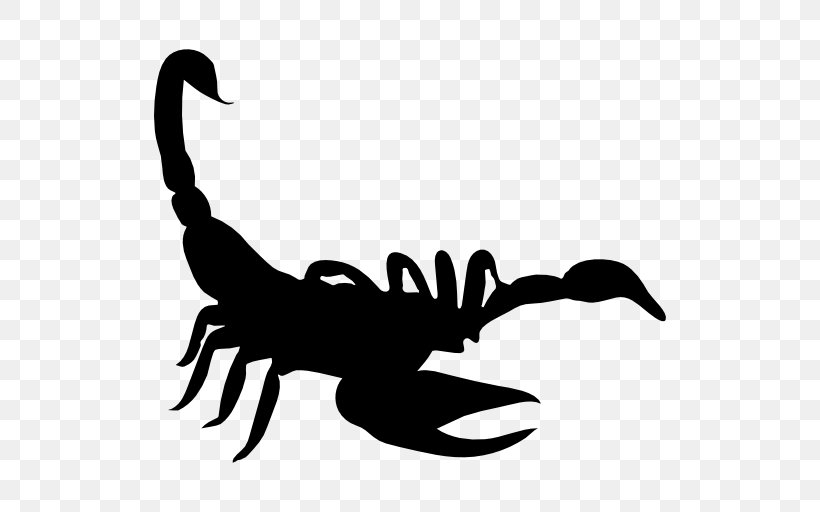 Scorpion Silhouette Drawing, PNG, 512x512px, Scorpion, Artwork, Beak, Black And White, Drawing Download Free