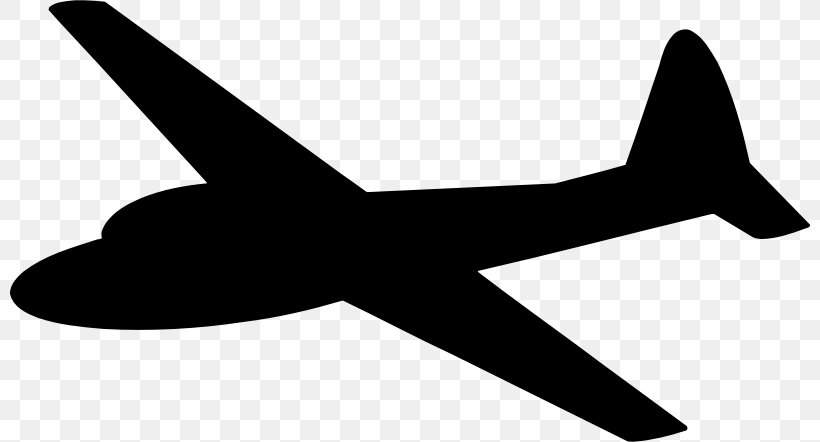 Airplane Silhouette Glider Clip Art, PNG, 800x442px, Airplane, Air Travel, Aircraft, Aviation, Black And White Download Free