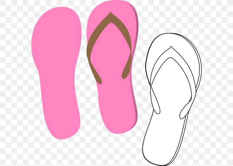 Flip-flops Clip Art, PNG, 600x583px, Flipflops, Flip Flops, Footwear, Line Art, Magenta Download Free